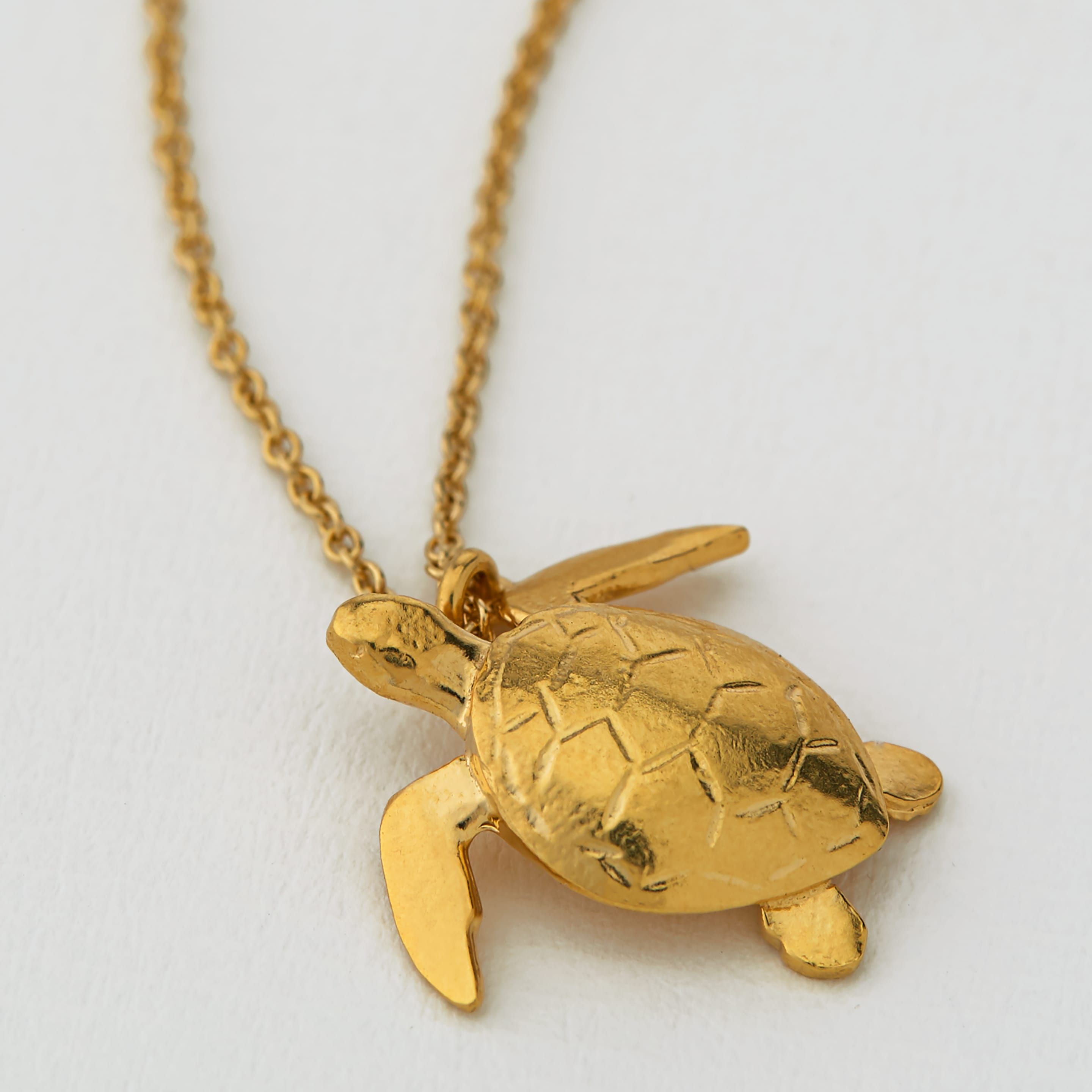 Mini Macaroon Silver Turtle Necklace – Macaroon Jewellery