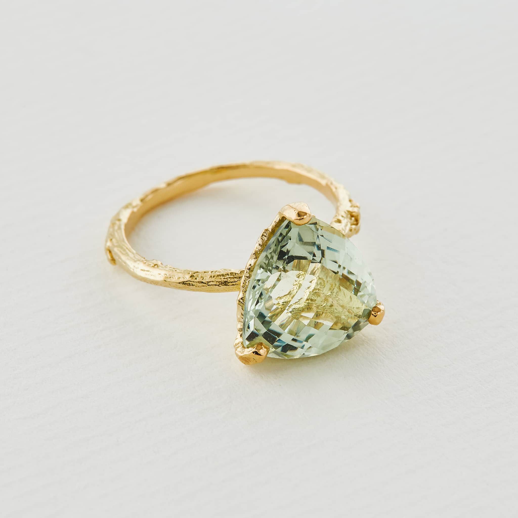 Green amethyst gold ring clearance