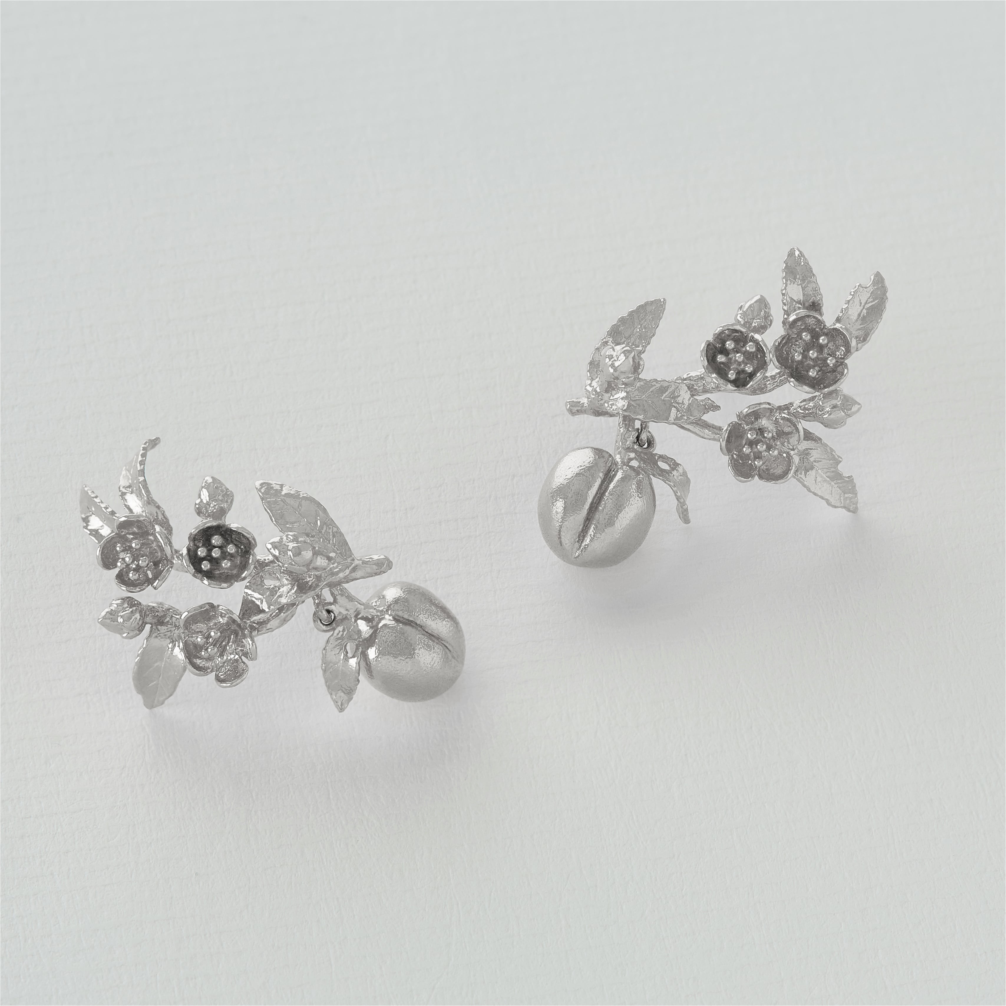 Sterling Silver Branch of Pearls in Square Earrings Sterling Silver Branch of Pearls in Square Earrings