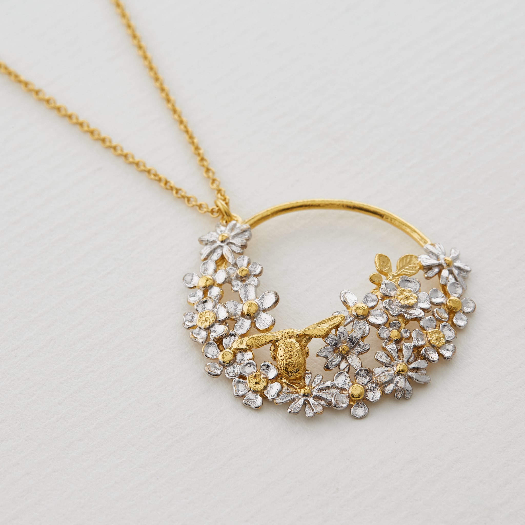 Posy Bloom Loop Necklace by Alex Monroe Jewellery