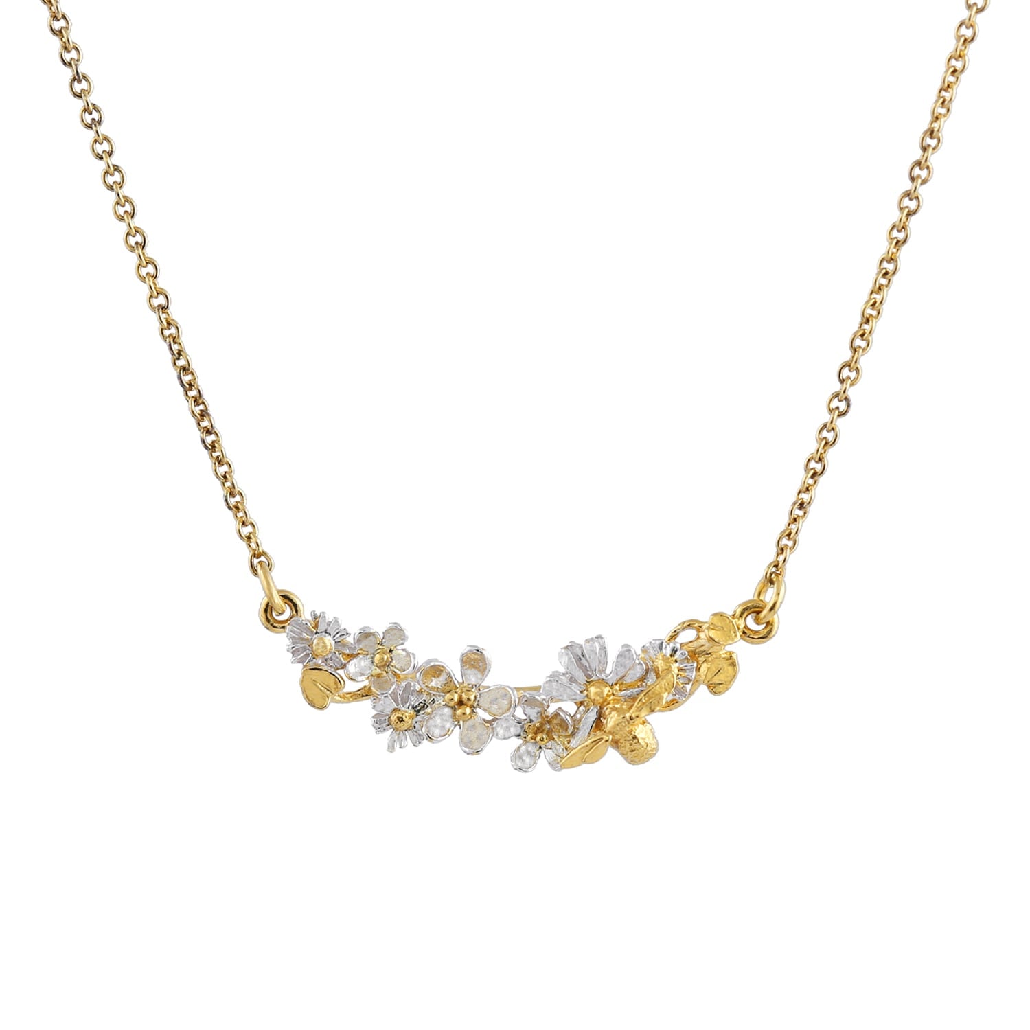 In-Line Garden Gathering Necklace with Itsy Bitsy Bee