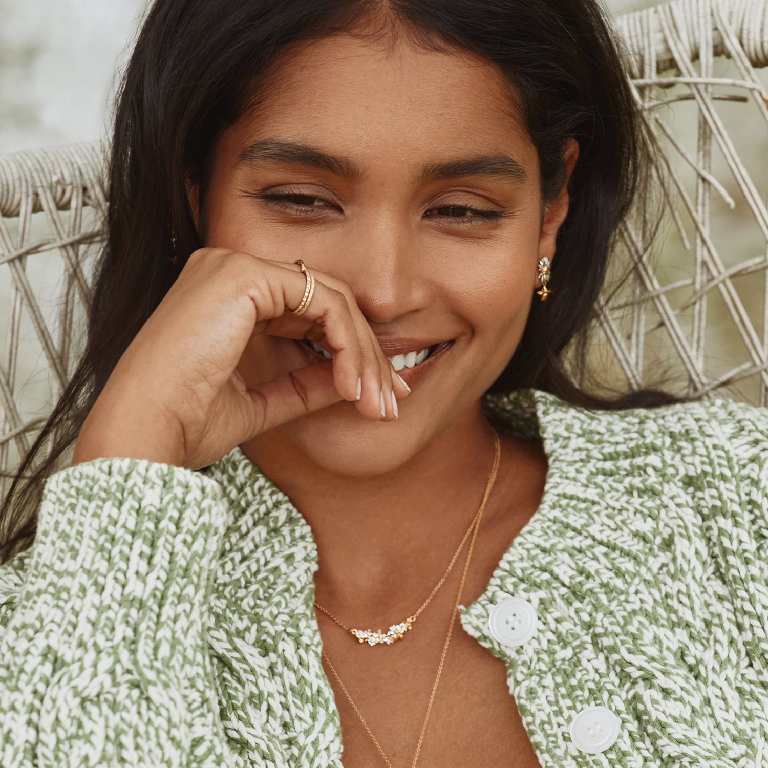 In-Line Garden Gathering Necklace with Itsy Bitsy Bee