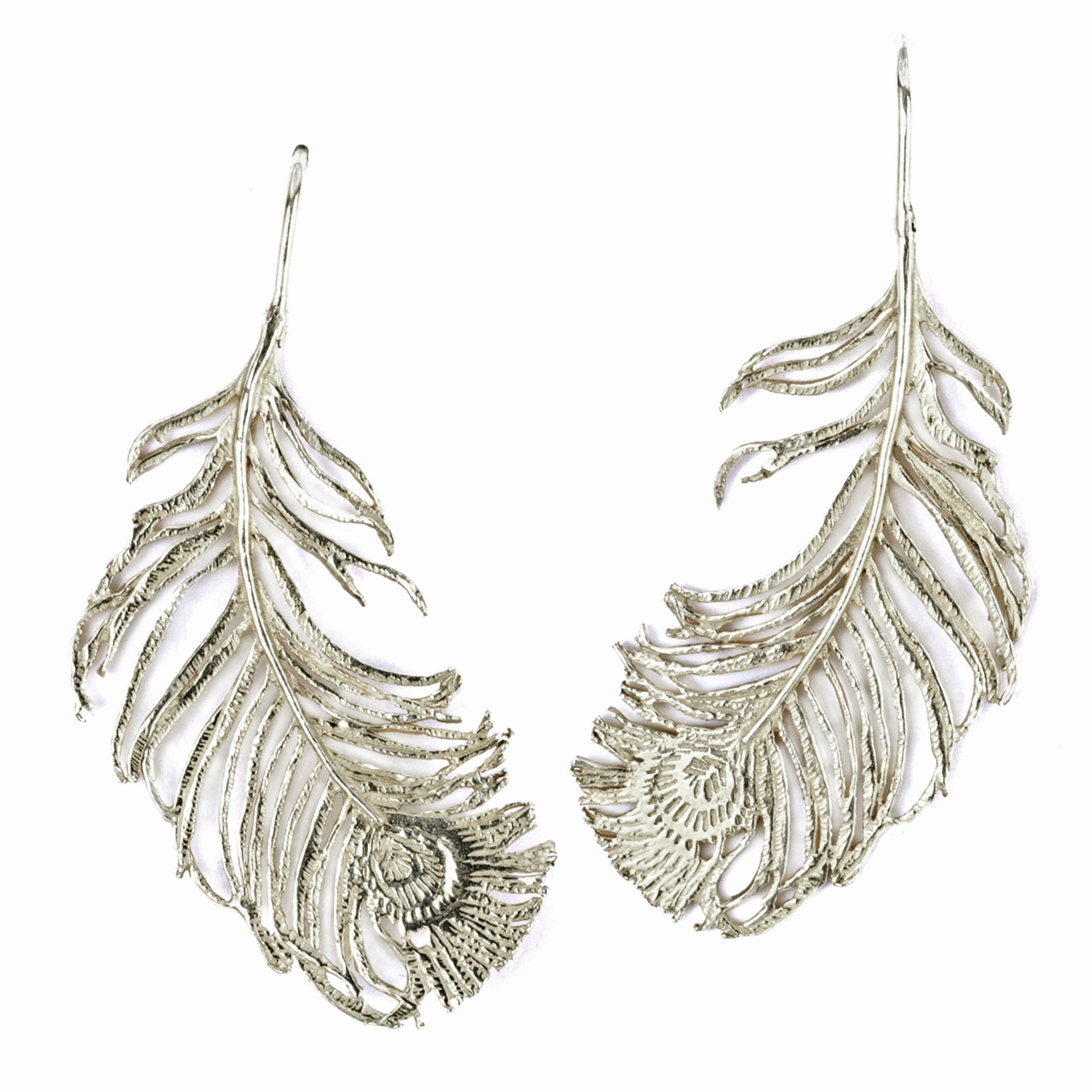 Small peacock feather earrings sales
