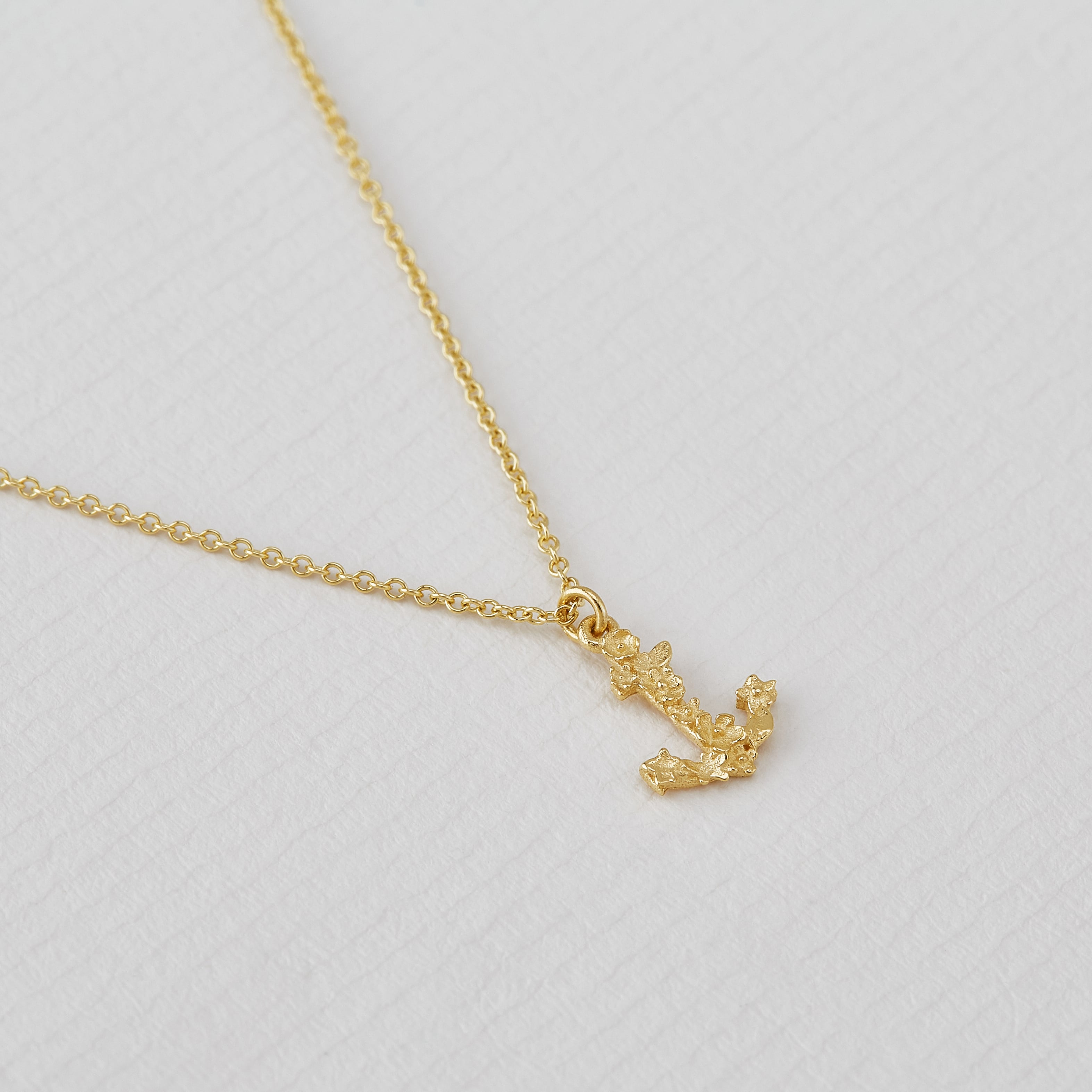 Tiny Floral Anchor Hope Necklace Alex Monroe Jewellery