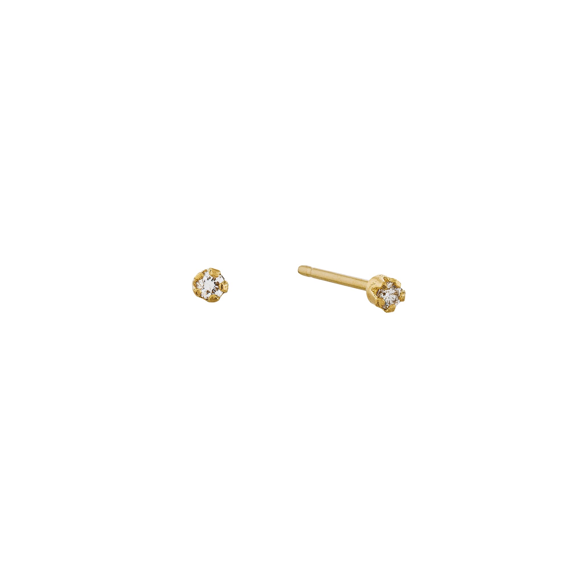 Teeny Tiny Diamond Stud Earrings