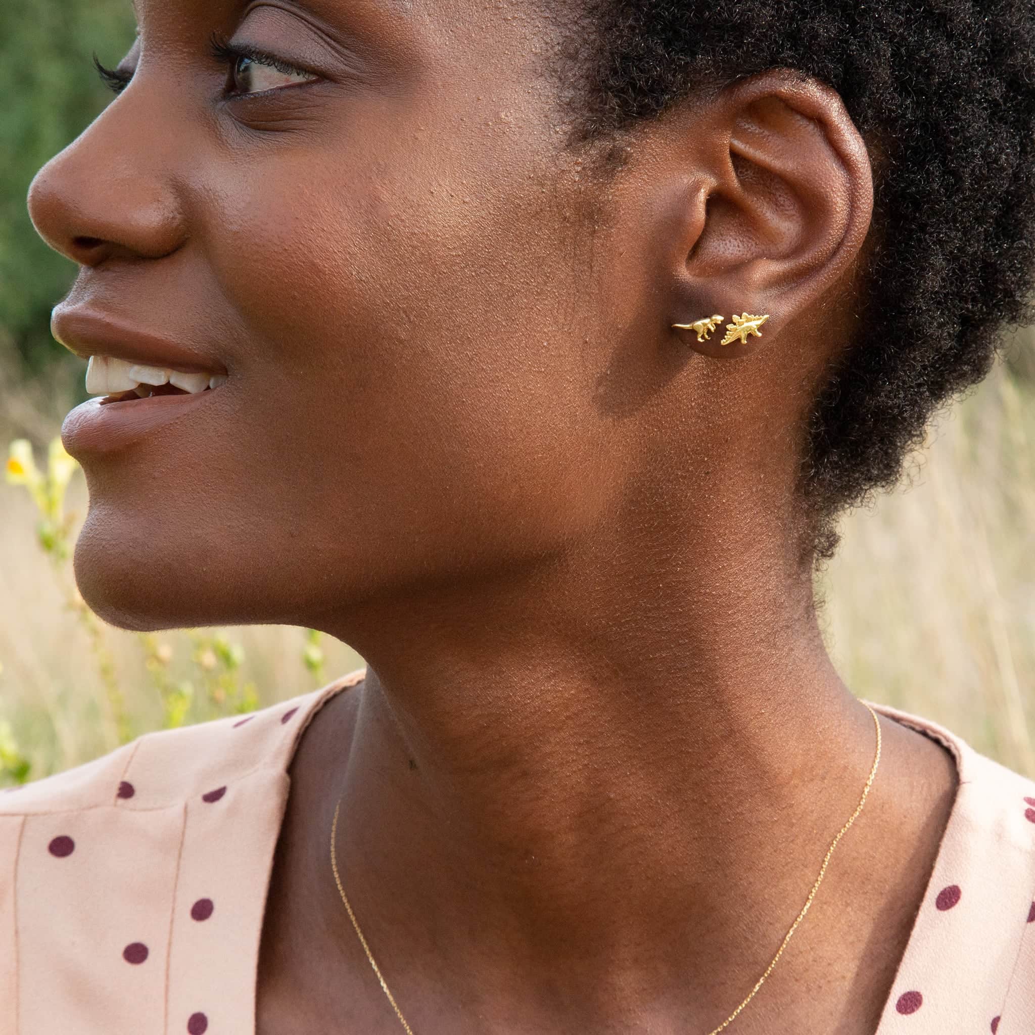 Teeny Tiny Stegosaurus Single Stud Earring