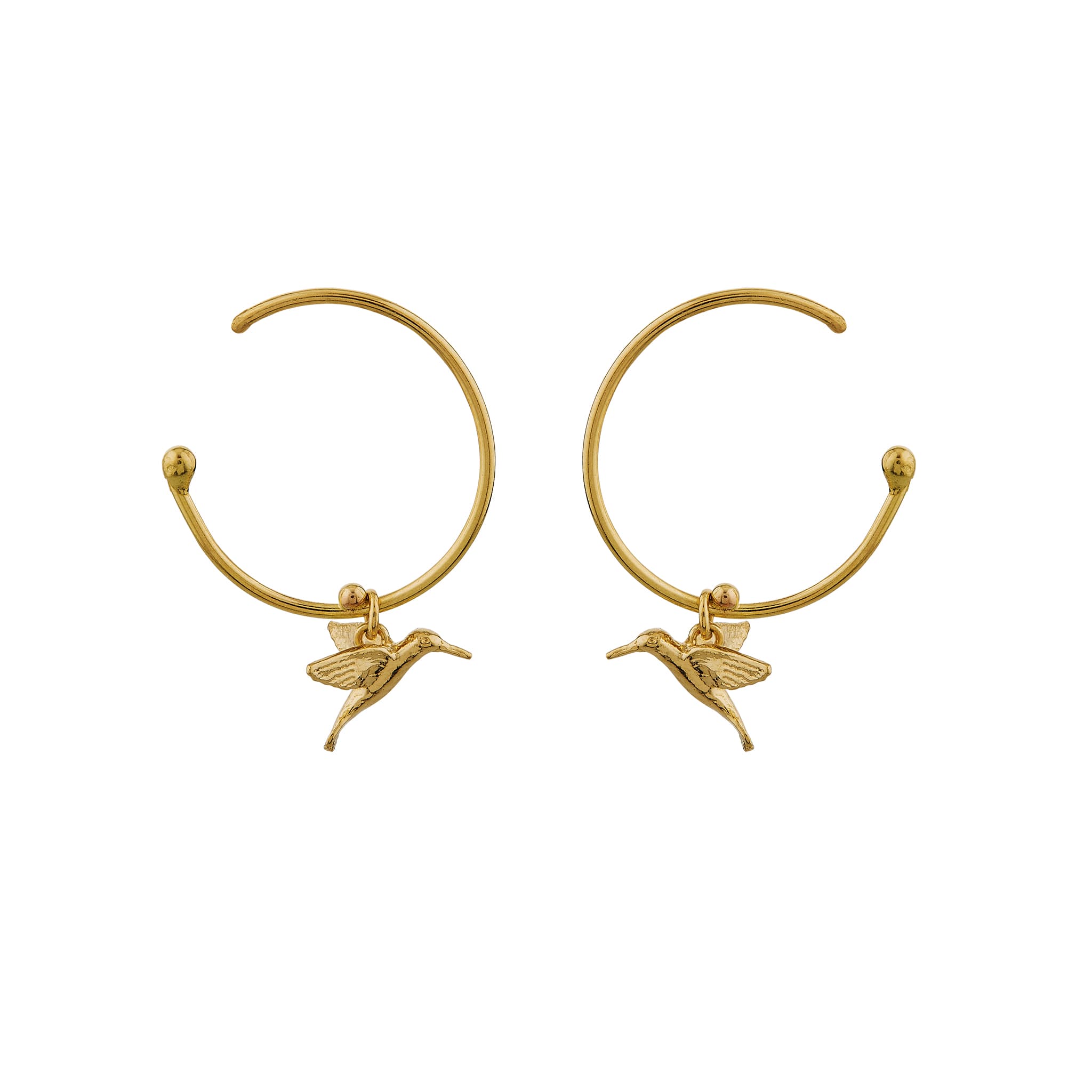 Teeny Tiny Hummingbird Hoop Earrings