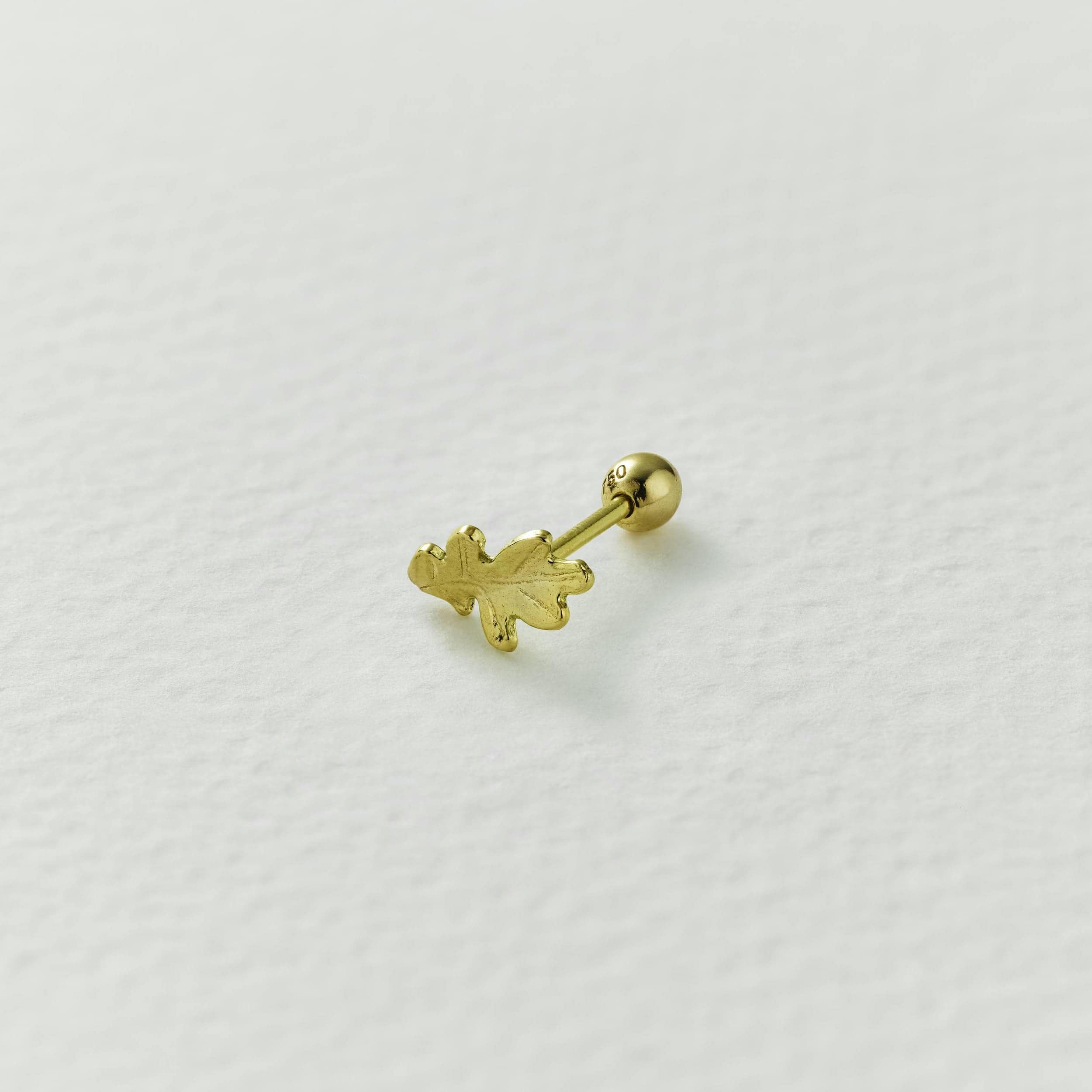 Teeny Tiny Oak Leaf Single Stud Earring