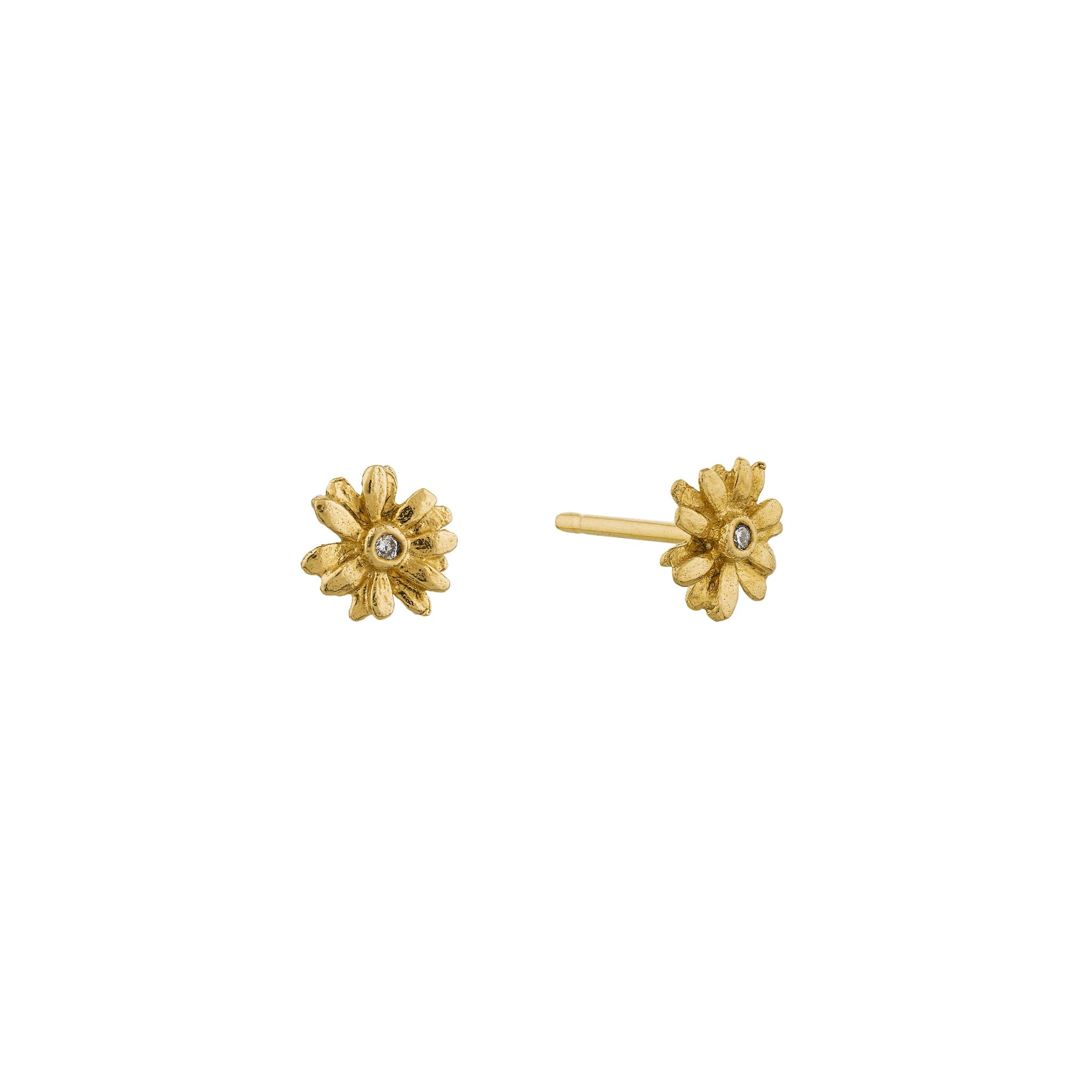Teeny Tiny Diamond Daisy Stud Earrings