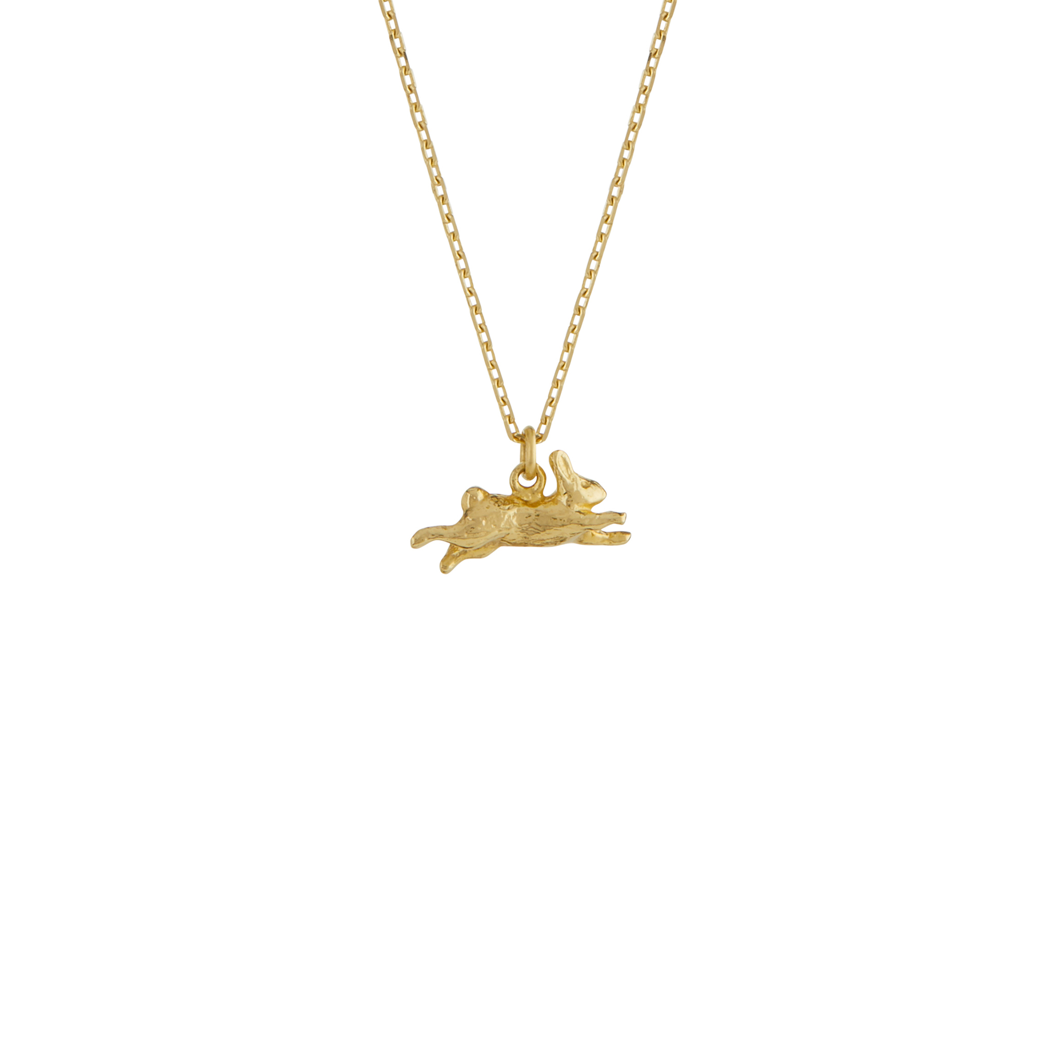 Teeny Tiny Leaping Rabbit Necklace