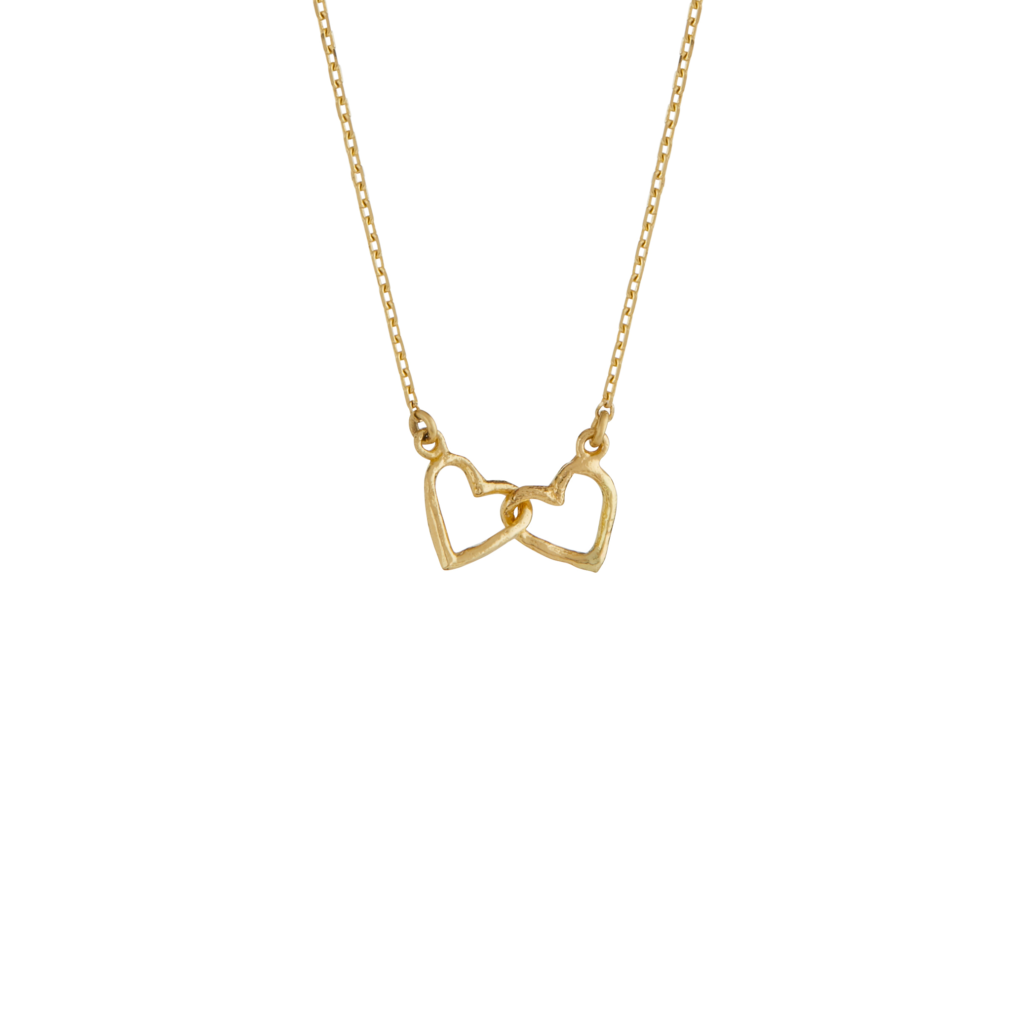 Teeny Tiny Linked Heart In-Line Necklace