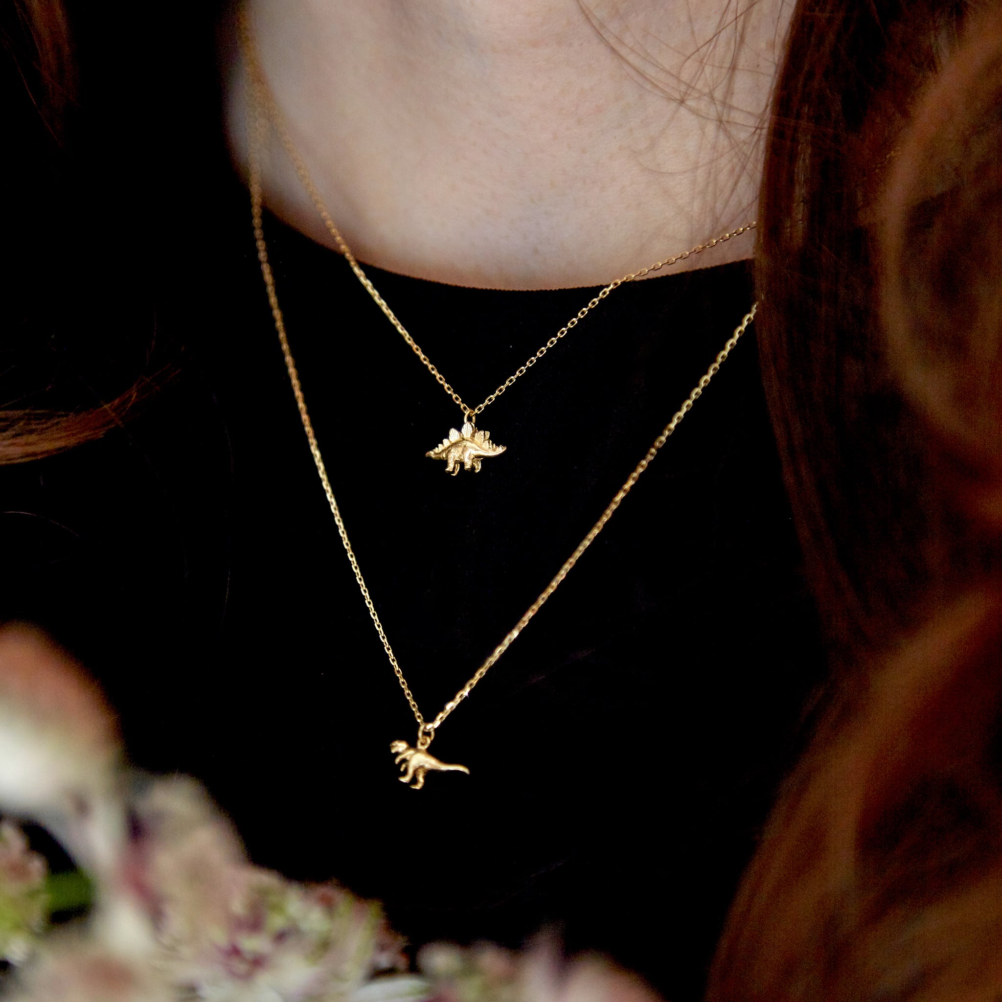 Teeny Tiny Stegosaurus Necklace