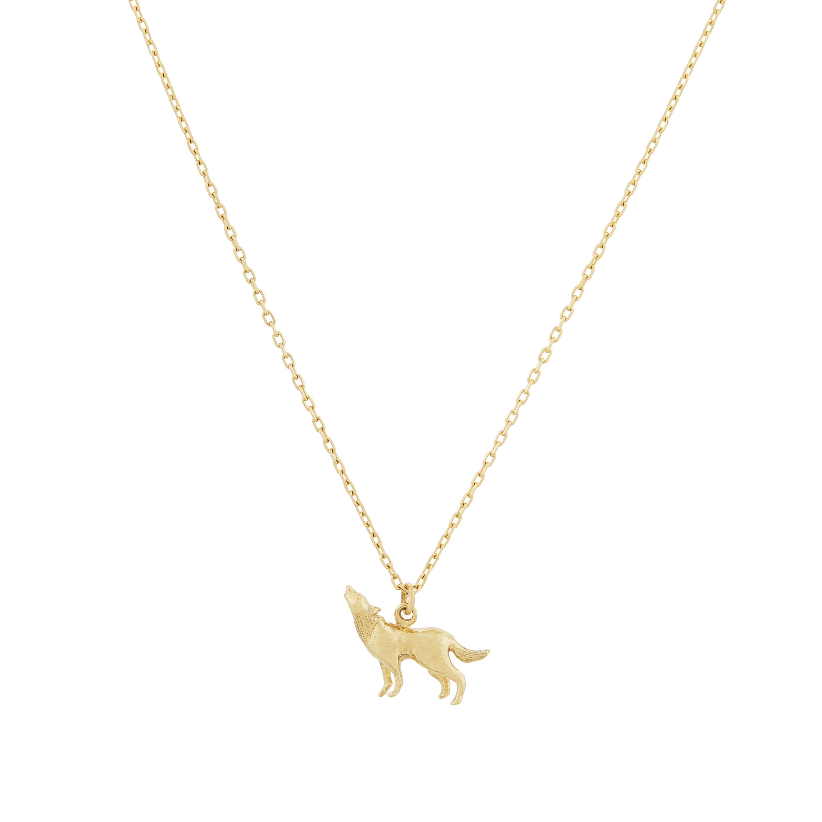 Teeny Tiny Howling Wolf Necklace