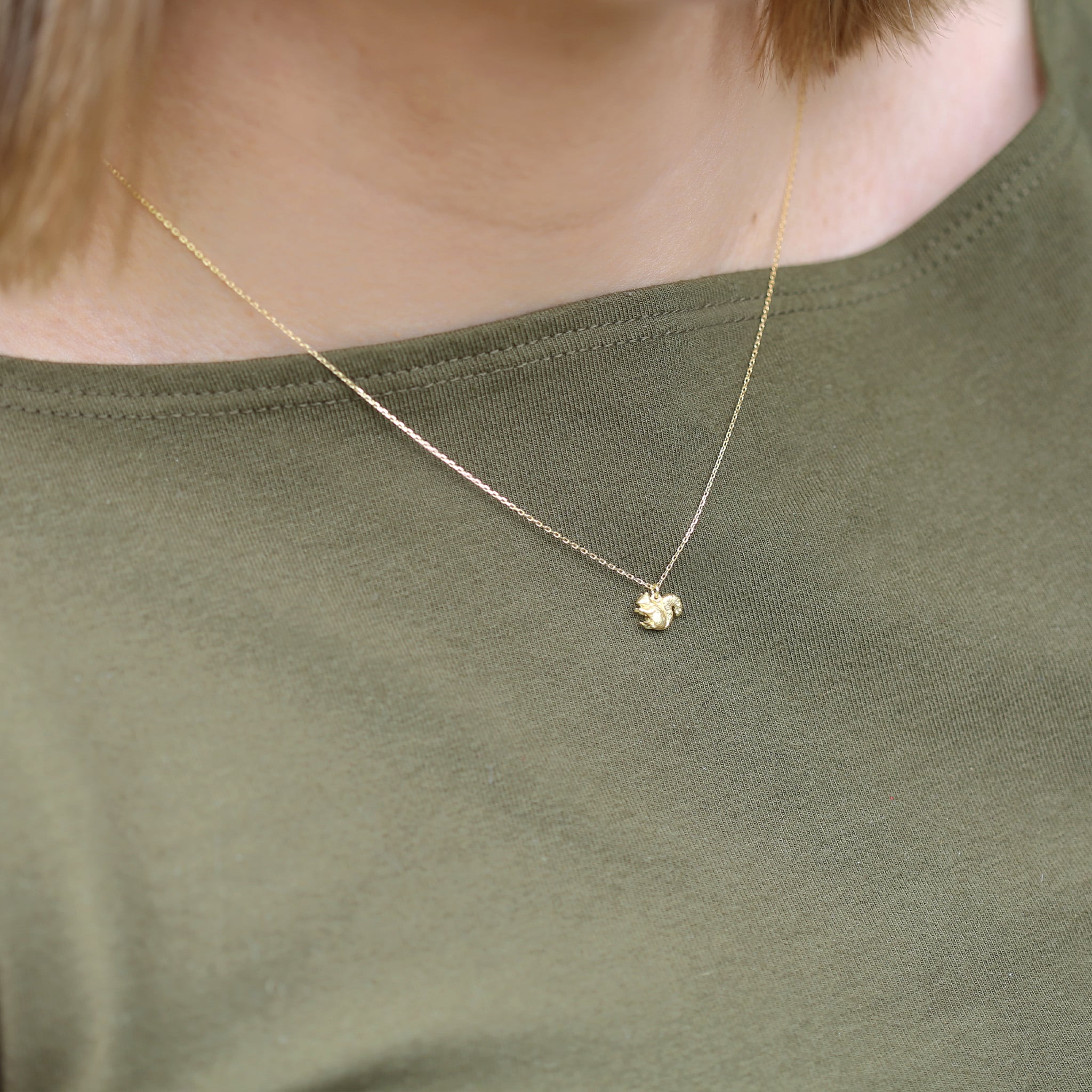 Teeny Tiny Squirrel Necklace
