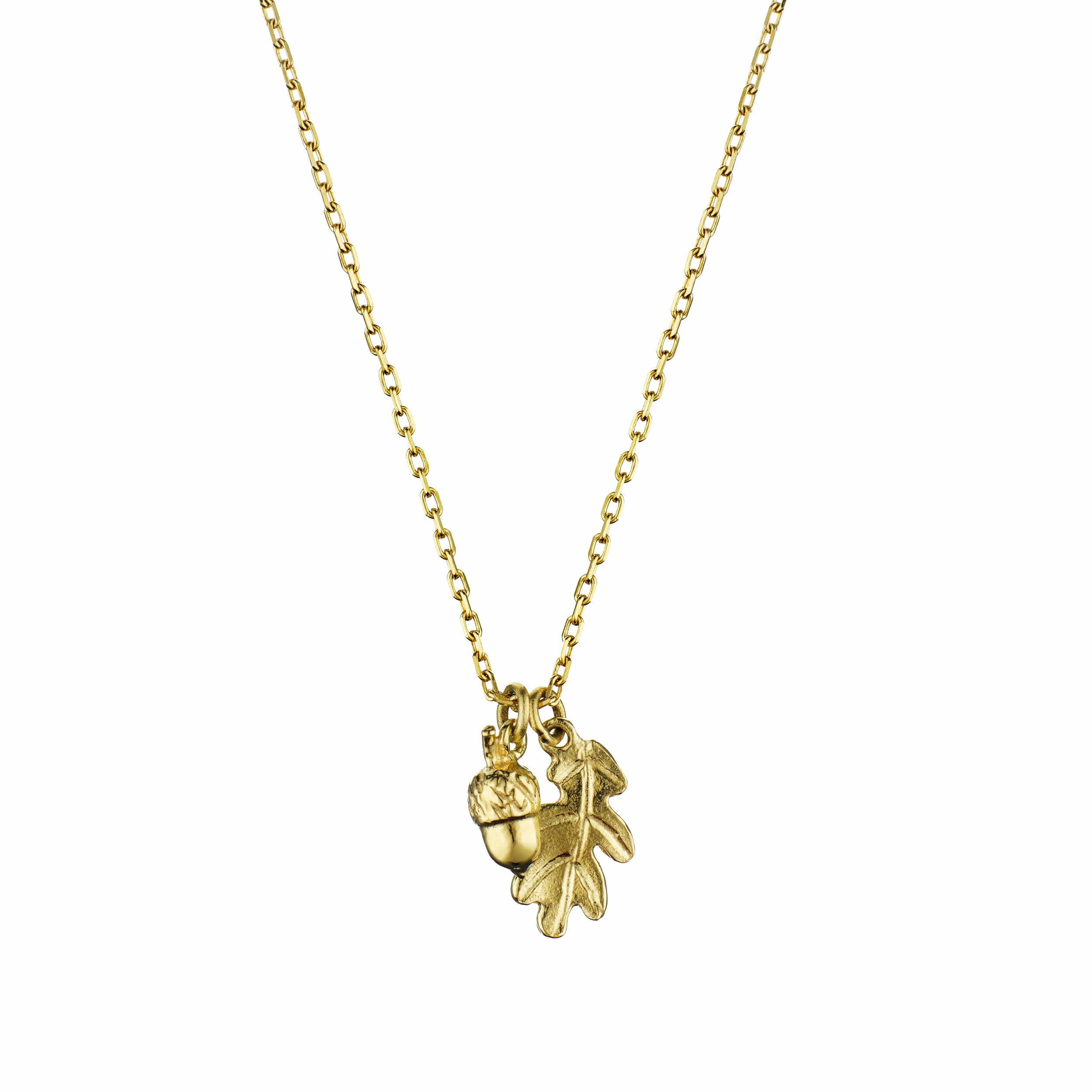 Teeny Tiny Oak Leaf & Acorn Necklace