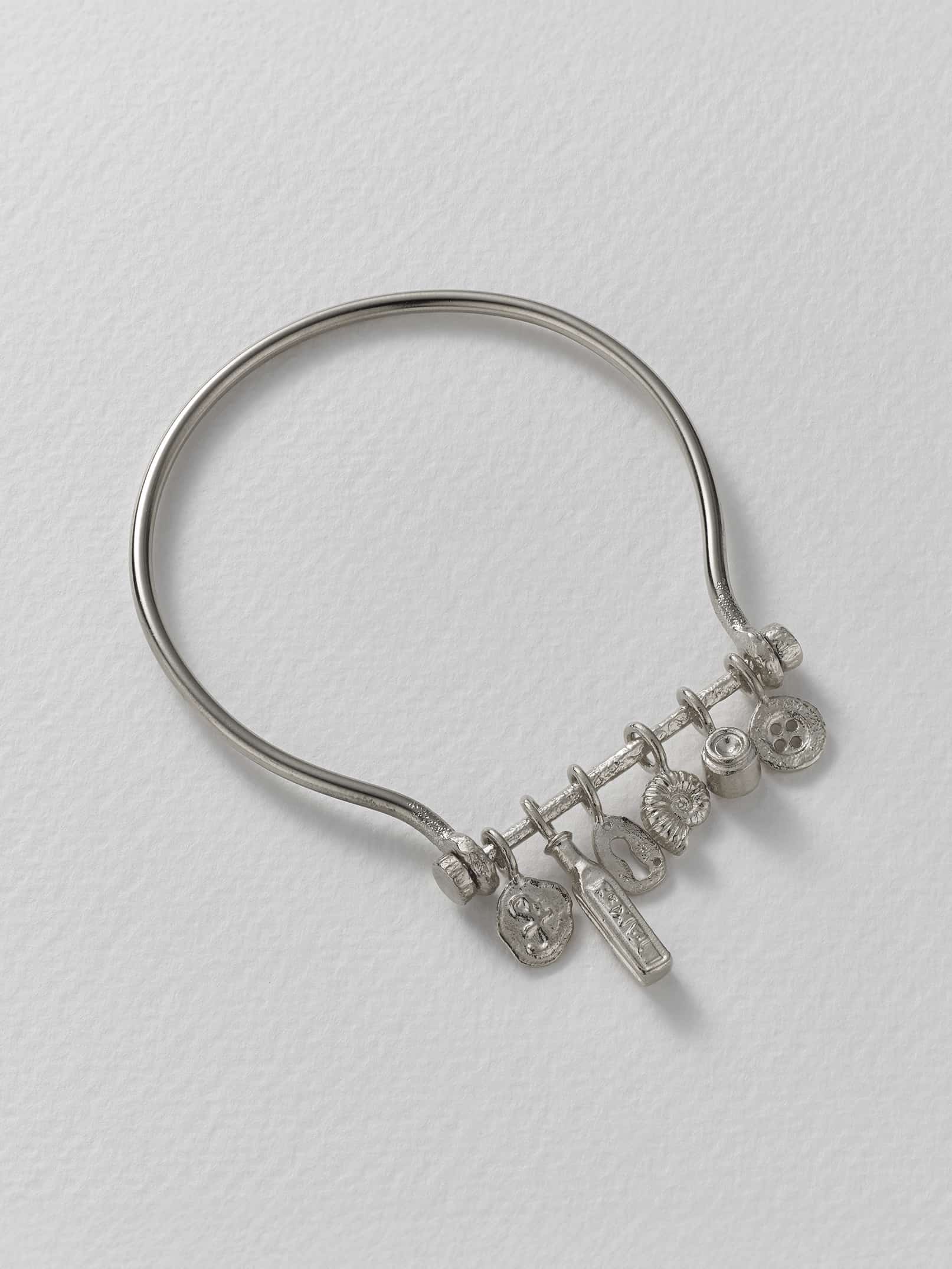 Boatyard Bangle with Mudlark Charms | Alex Monroe Jewellery