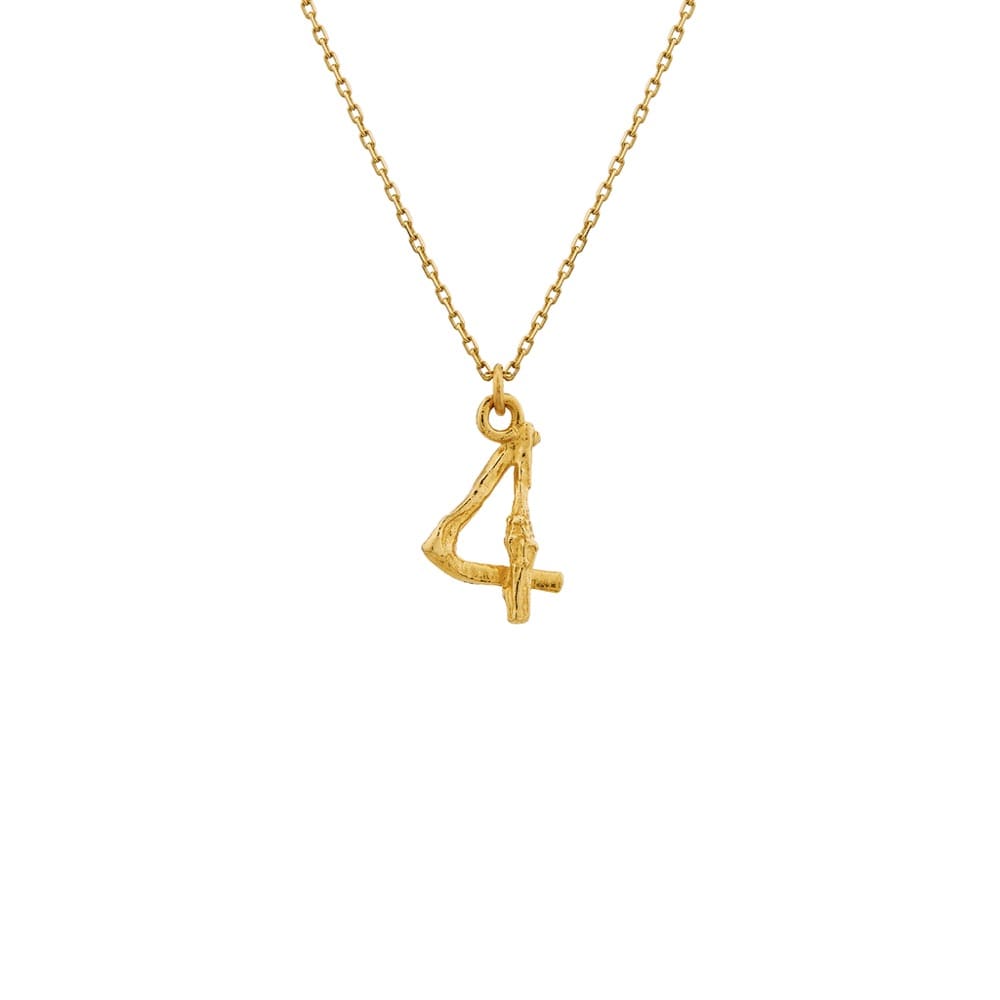 Enchanted Woodland 18ct Gold Number 4 Necklace