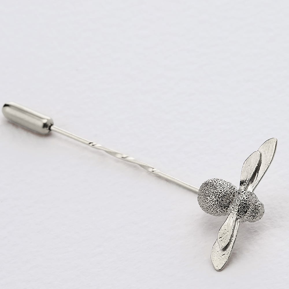 Paper shot of sterling silver Bee Pin b Alex Monroe Jewellery