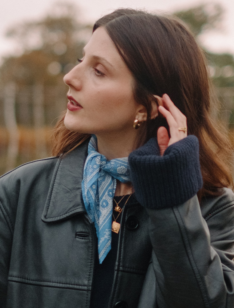 @megangilbride_ wear gold plated Artichoke Necklace and Seed Packet Necklace by Alex Monroe Jewellery