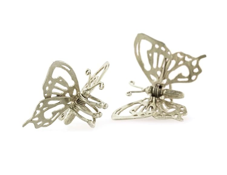 Silver Coco de Mer butterfly nipple clamps