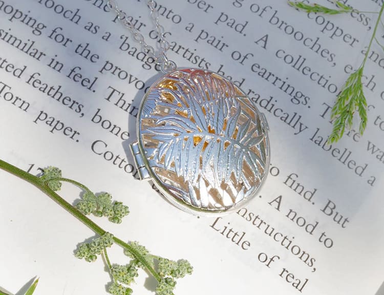 paper shot of large Lemon & Leaf Necklace by Alex Monroe Jewellery