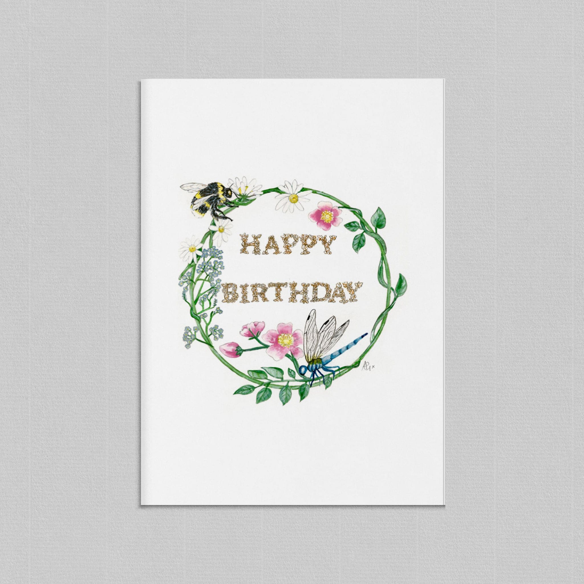 Happy Birthday Illustrated Greetings Card