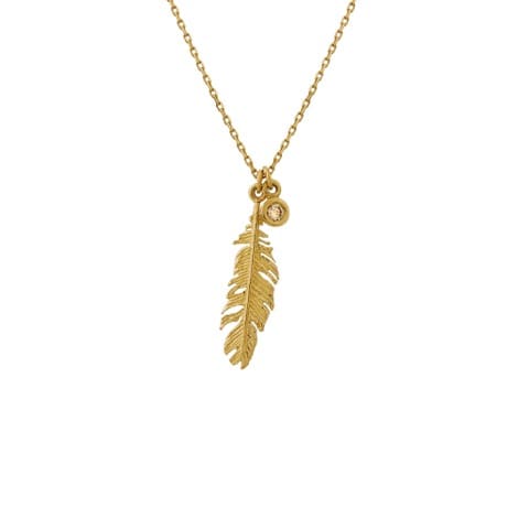 Plume & Champagne Diamond 18ct yellow gold Necklace