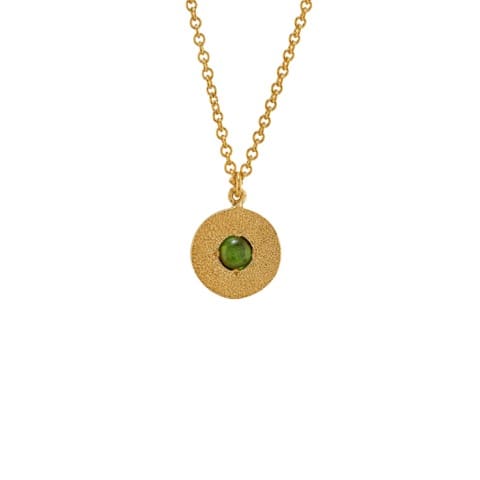 Iris Reversible Disc Green Tourmaline Necklace