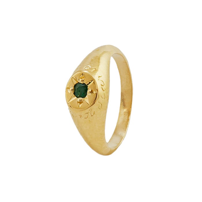 Product shot Emerald Signet Ring with 