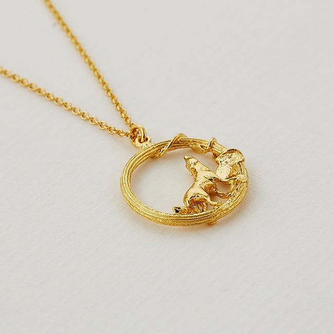 paper shot of a Column Loop Necklace with Howling Wolf by Alex Monroe Jewellery
