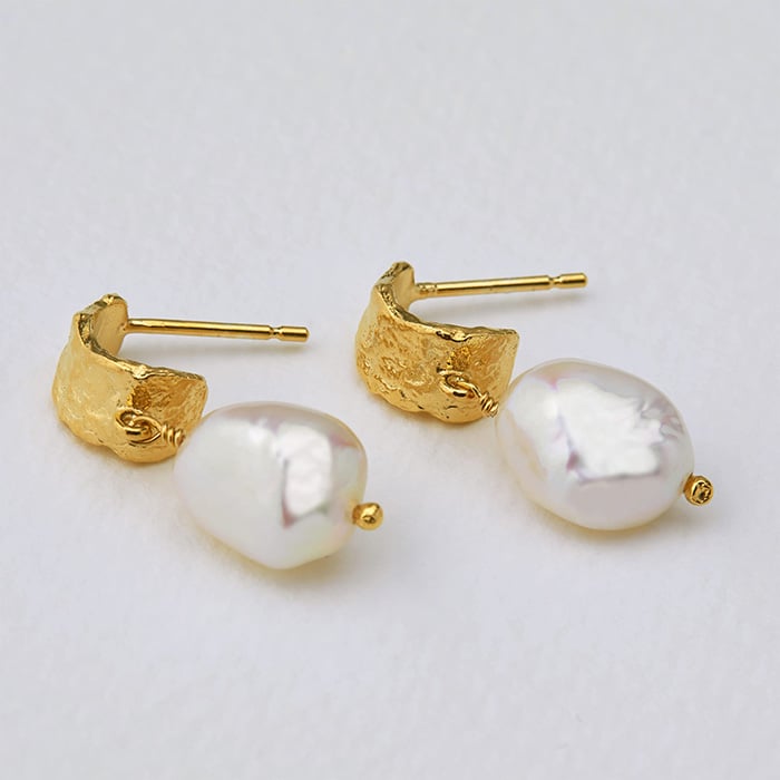 paper shot of Sprouting Rosette Stud Drop Earrings by Alex Monroe Jewellery