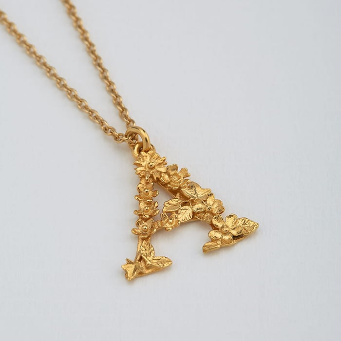 paper shot of Letter A Necklace by Alex Monroe Jewellery