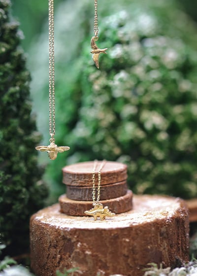 teeny tiny single stud diamond, leaf, buttercup and bee earrings