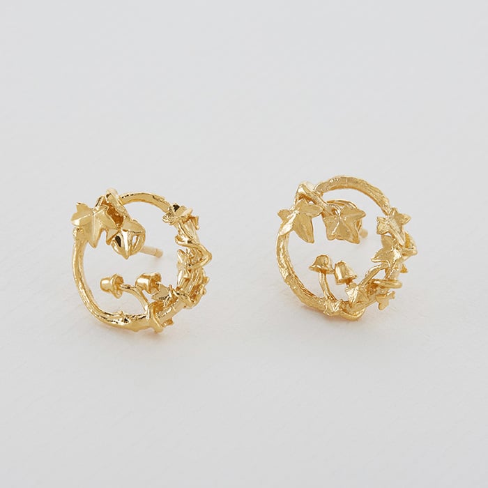 Paper shot of a Woodland Loop Stud Earrings by Alex Monroe Jewellery