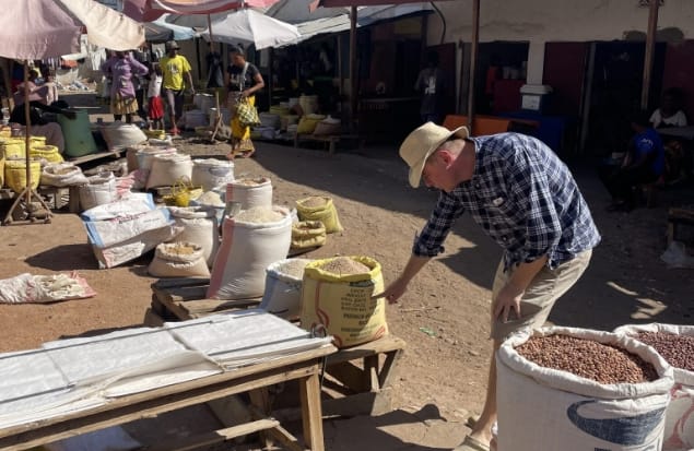 People in a small market.