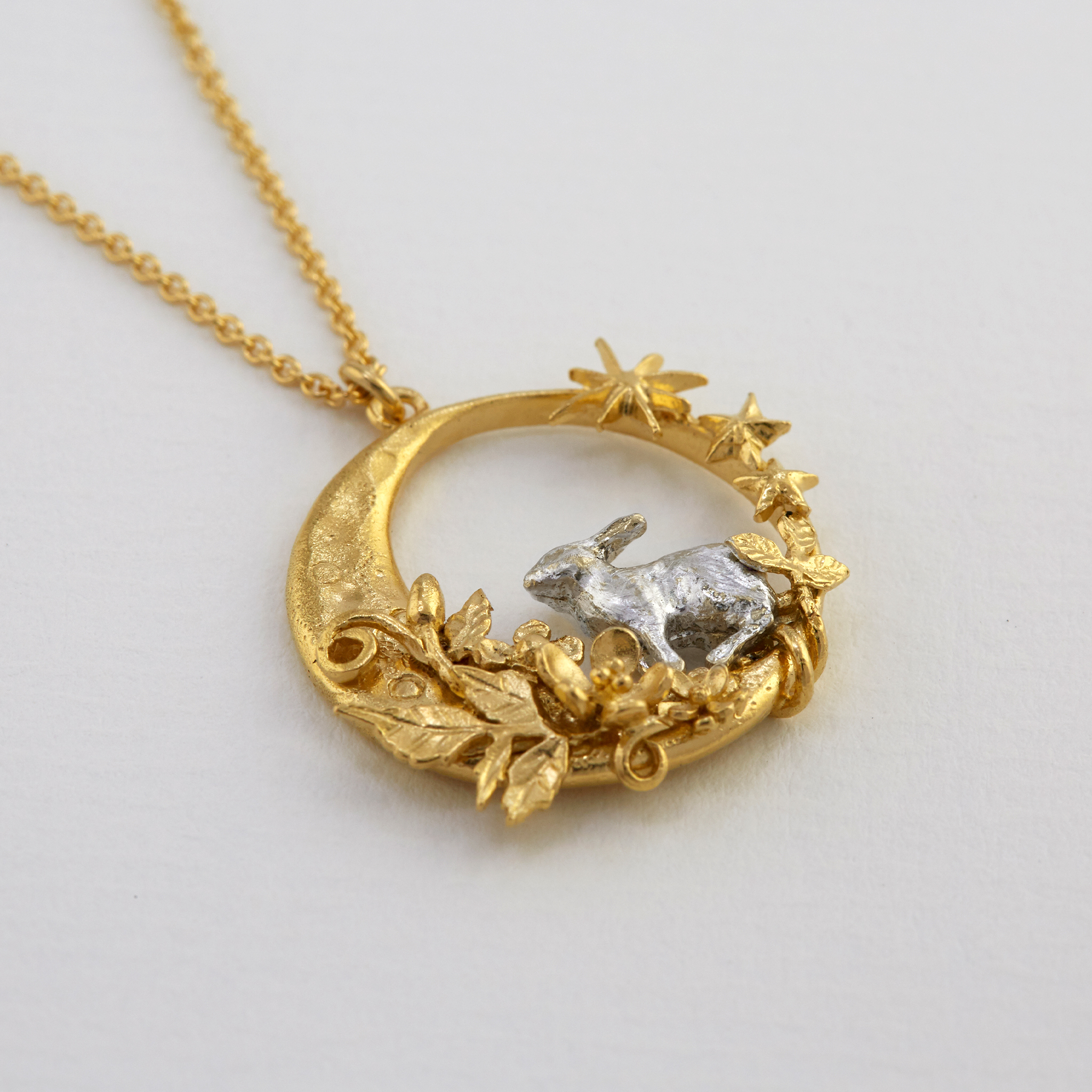 Moon Gazing Hare Necklace