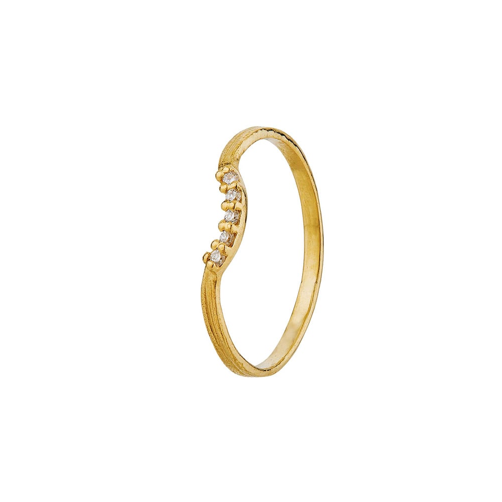 curved half halo diamond band in soild gold by alex monroe jewellery