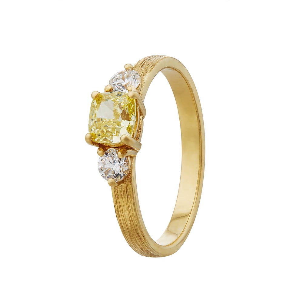 Diamond Trilogy Yellow Diamond Ring by alex monroe fine jewellery