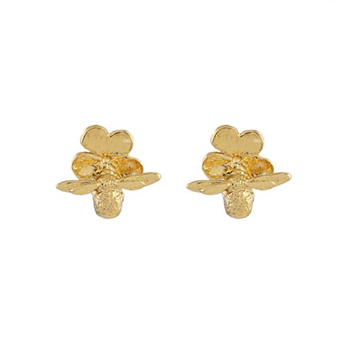  product shot of Forget Me Not Stud Earrings with Itsy Bitsy Bee by Alex Monroe Jewellery 