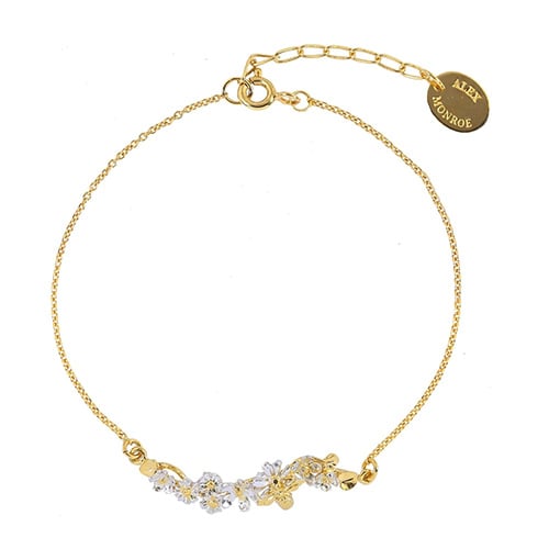  product shot of In-Line Garden Gathering Bracelet with Itsy Bitsy Bee by Alex Monroe Jewellery  