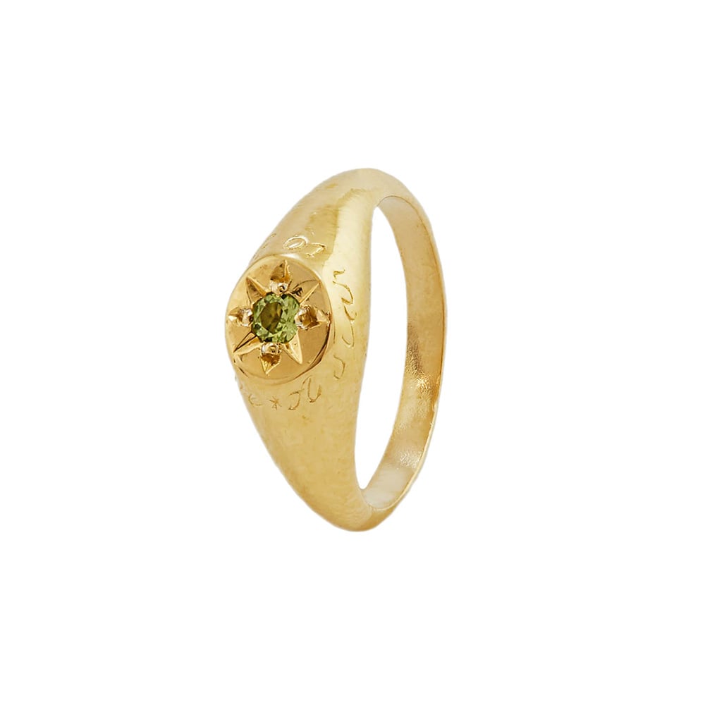 Product shot of Peridot Signet Ring with 
