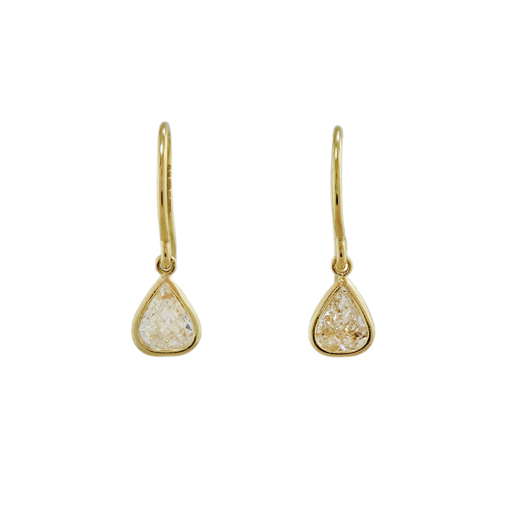 Diamond Briolette Drop Earrings