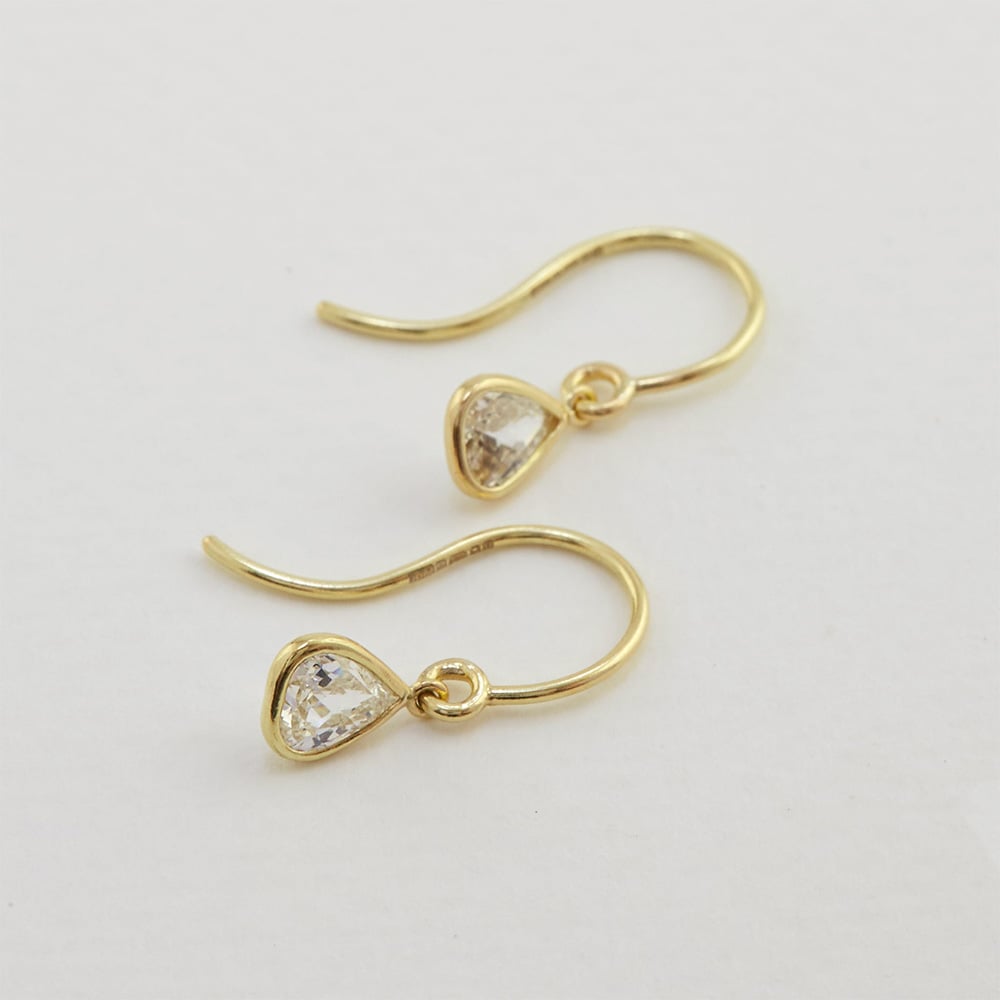 Diamond Briolette Drop Earrings paper shot