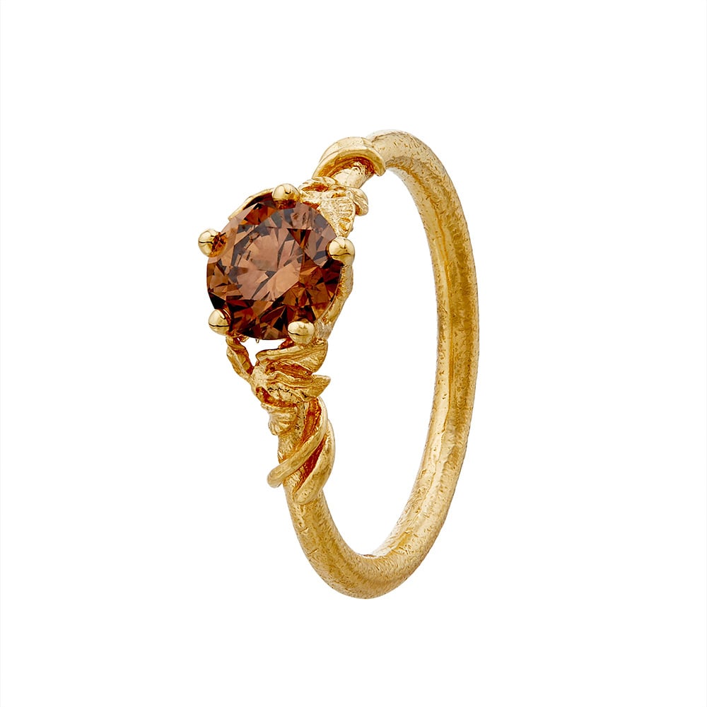 Wild Rose Leaf & Vine Chocolate Diamond Ring